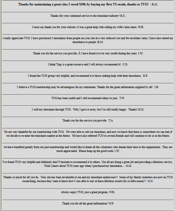 Timeshare Owner Testimonials